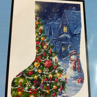 Snowman and Christmas Tree Stocking