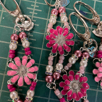 Pink Floral Scissor Charm