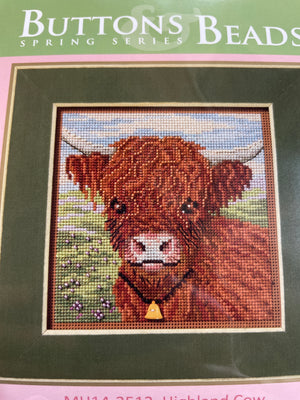 Highland Cow Buttons and Beads Kit