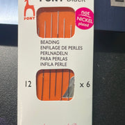 Size 12 Pony Beading  Needles with threader