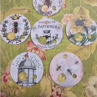 Floss Drops Set of 20, Vintage Bee Circle Tags