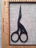 Matte Black Stork Premium Embroidery Scissor