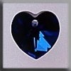 13041 Mill Hill Crystal Treasures - Small Heart Bermuda Blue